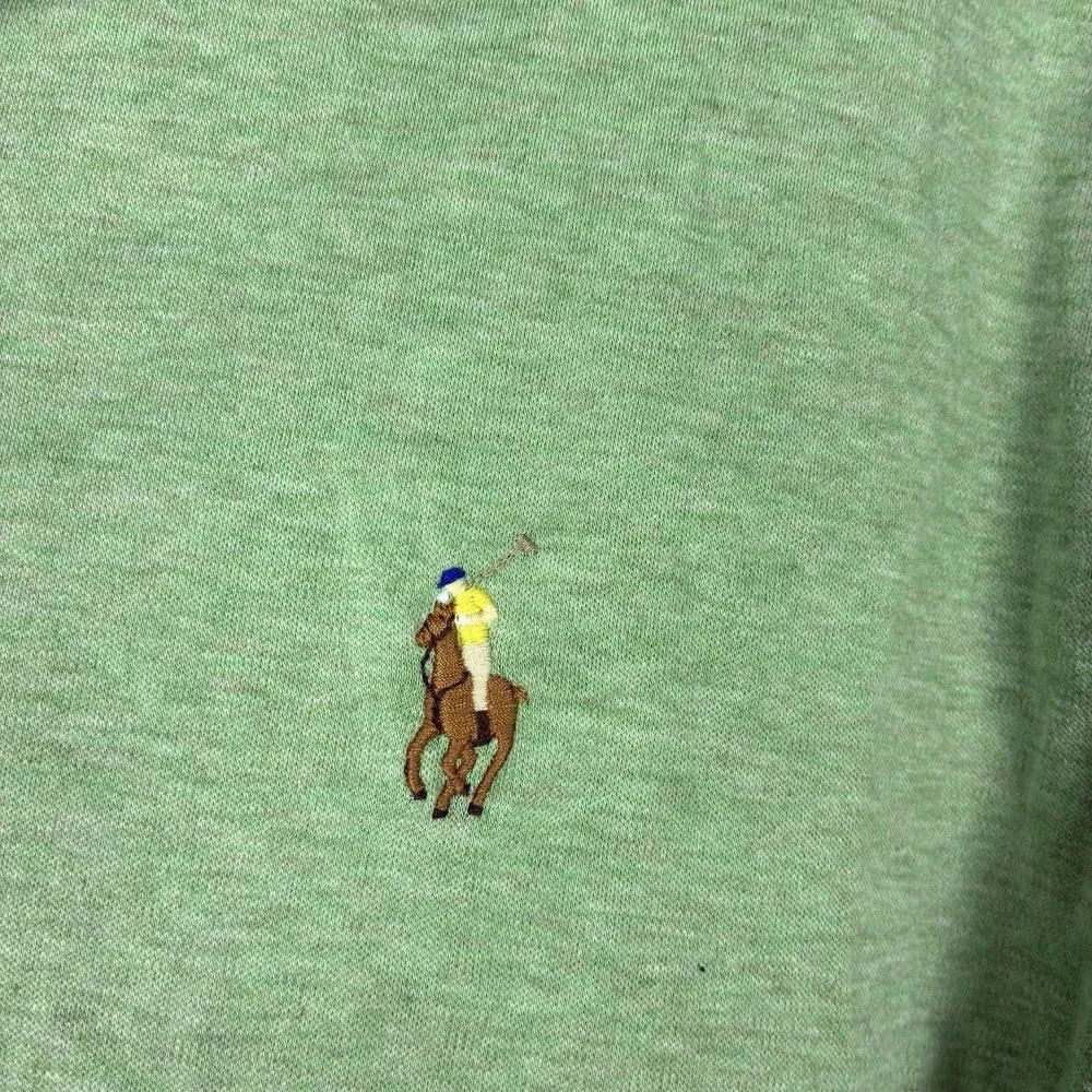 Polo Ralph Lauren Polo Shirt Mens Large Green Slim Fit Cotton Pony EUC
